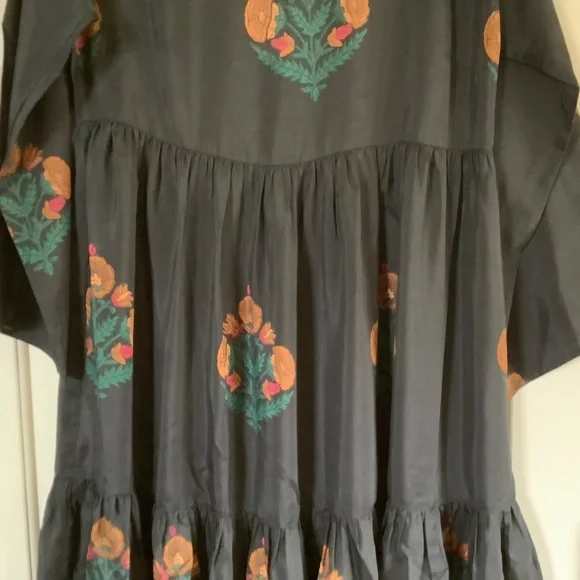 Pink Chicken Silk Kelly Midi/Maxi Dress Caviar Bellflower SZ S - Picture 6 of 16